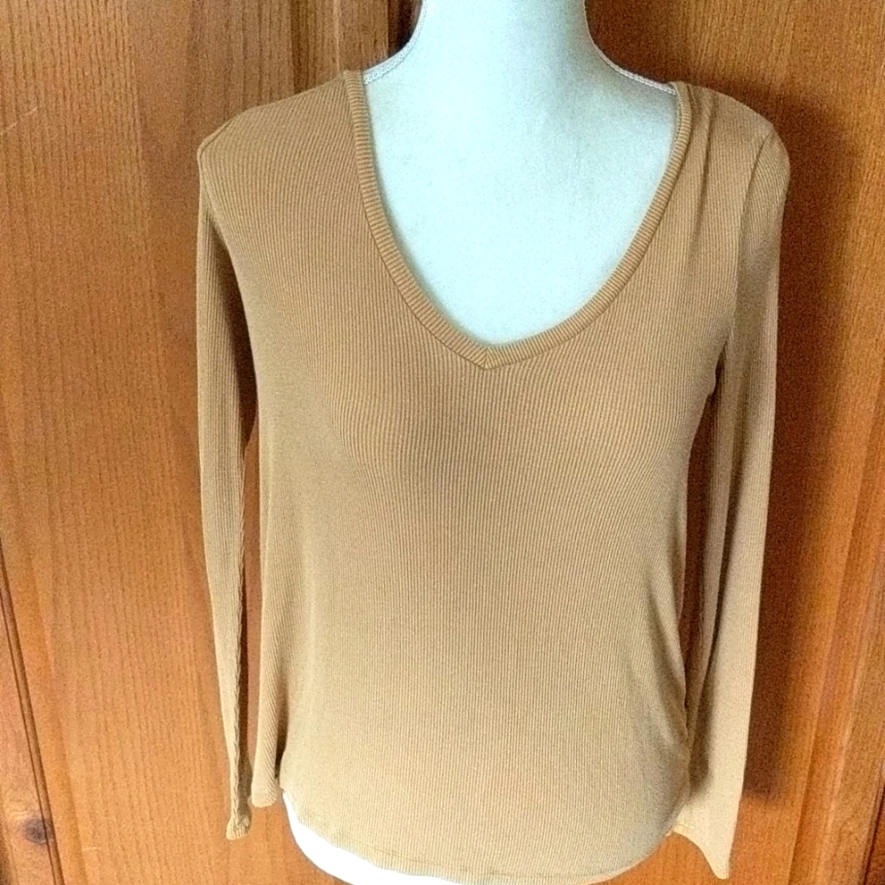 American Eagles V Neck Ribbed Soft & Sexy Long sleeve Top